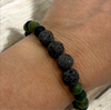 Bracelet diffuseur en roche volcanique - Turquoise